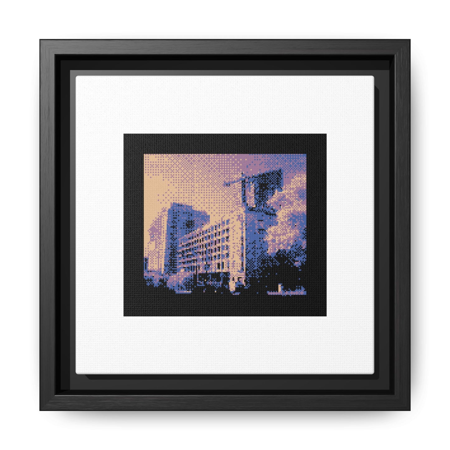 Brussels Cityscape Framed Matte Canvas Print