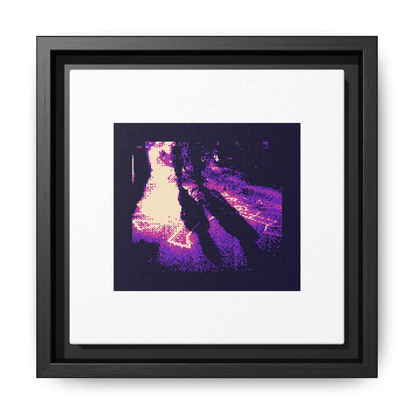 Couple Walking on the Streets of Paris Framed Matte Canvas Print