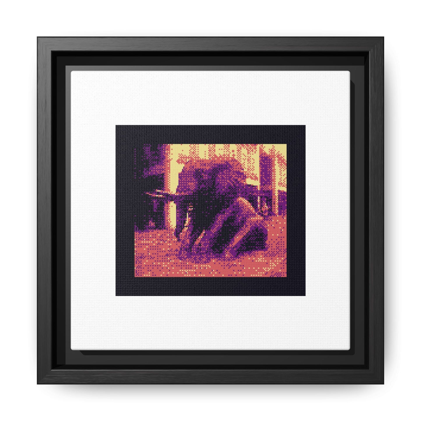 Herd of Hope Elephant Framed Matte Canvas Print
