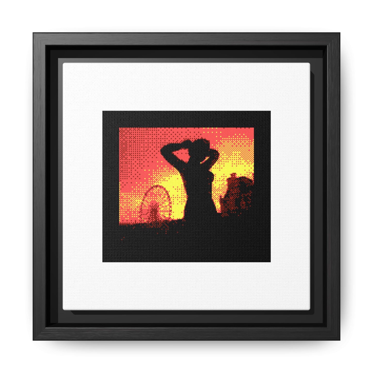 Bathing Woman with Raised Arms Framed Matte Canvas Print