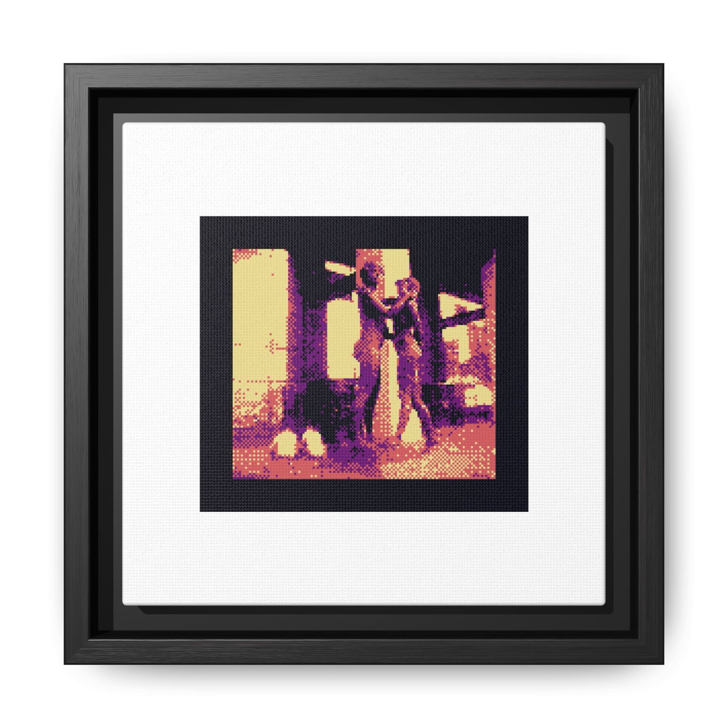 Sentinel Soul Statue Framed Matte Canvas Print