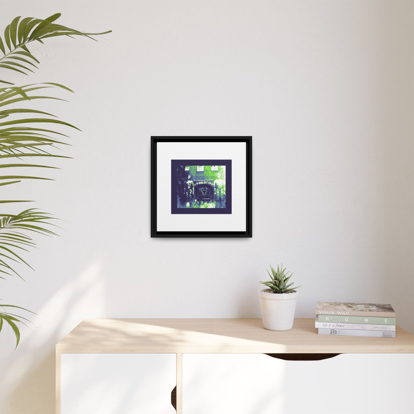 Cyberdog Entrance Framed Matte Canvas Print