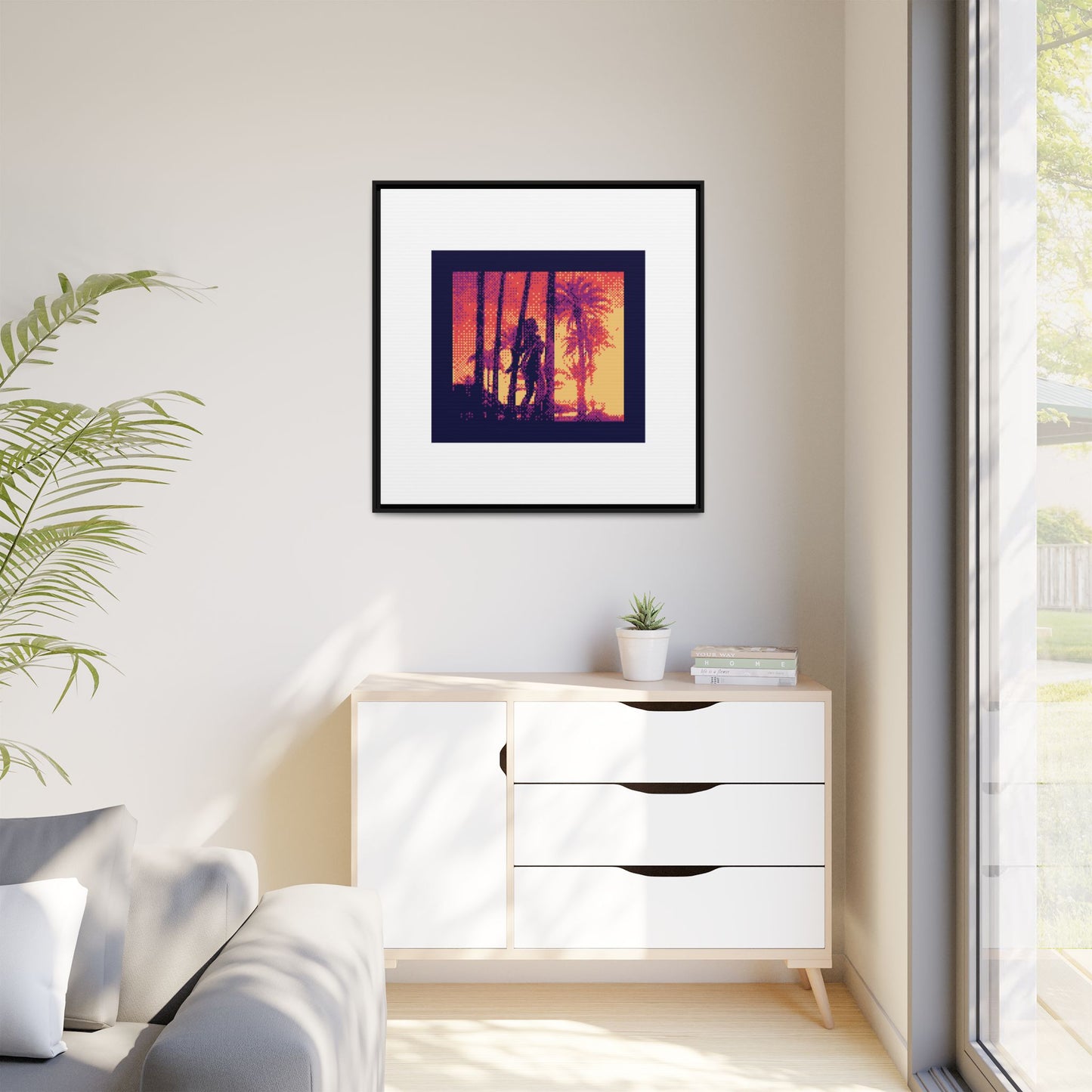 Cullera Beach Framed Matte Canvas Print