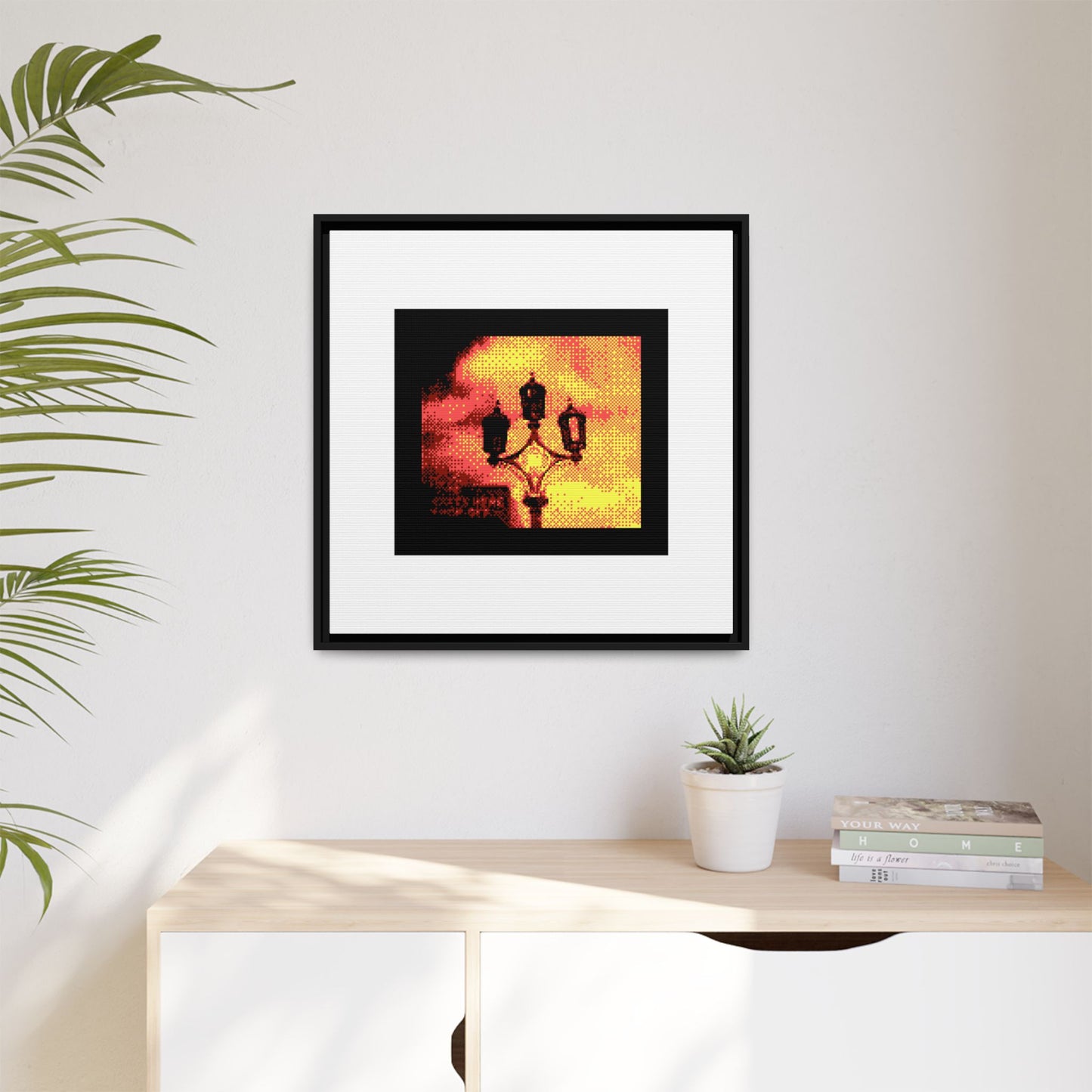 Lamppost in London Framed Matte Canvas Print