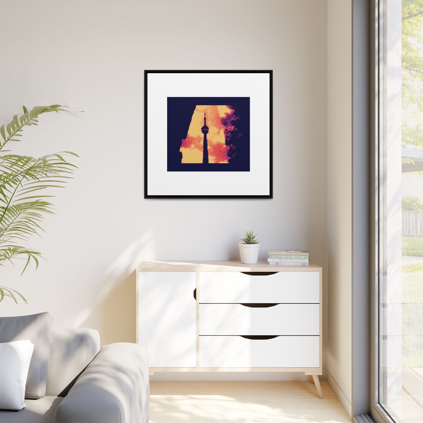 CN Tower Framed Matte Canvas Print
