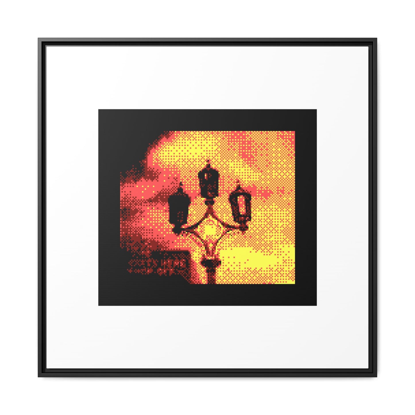 Lamppost in London Framed Matte Canvas Print