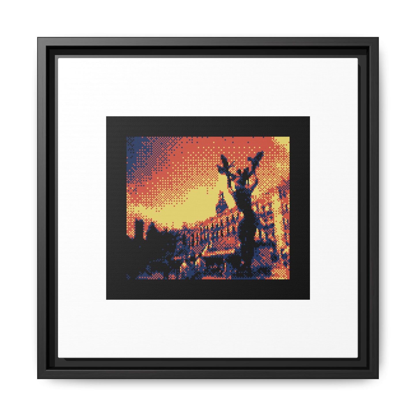 Pl. de la Reina Framed Matte Canvas Print