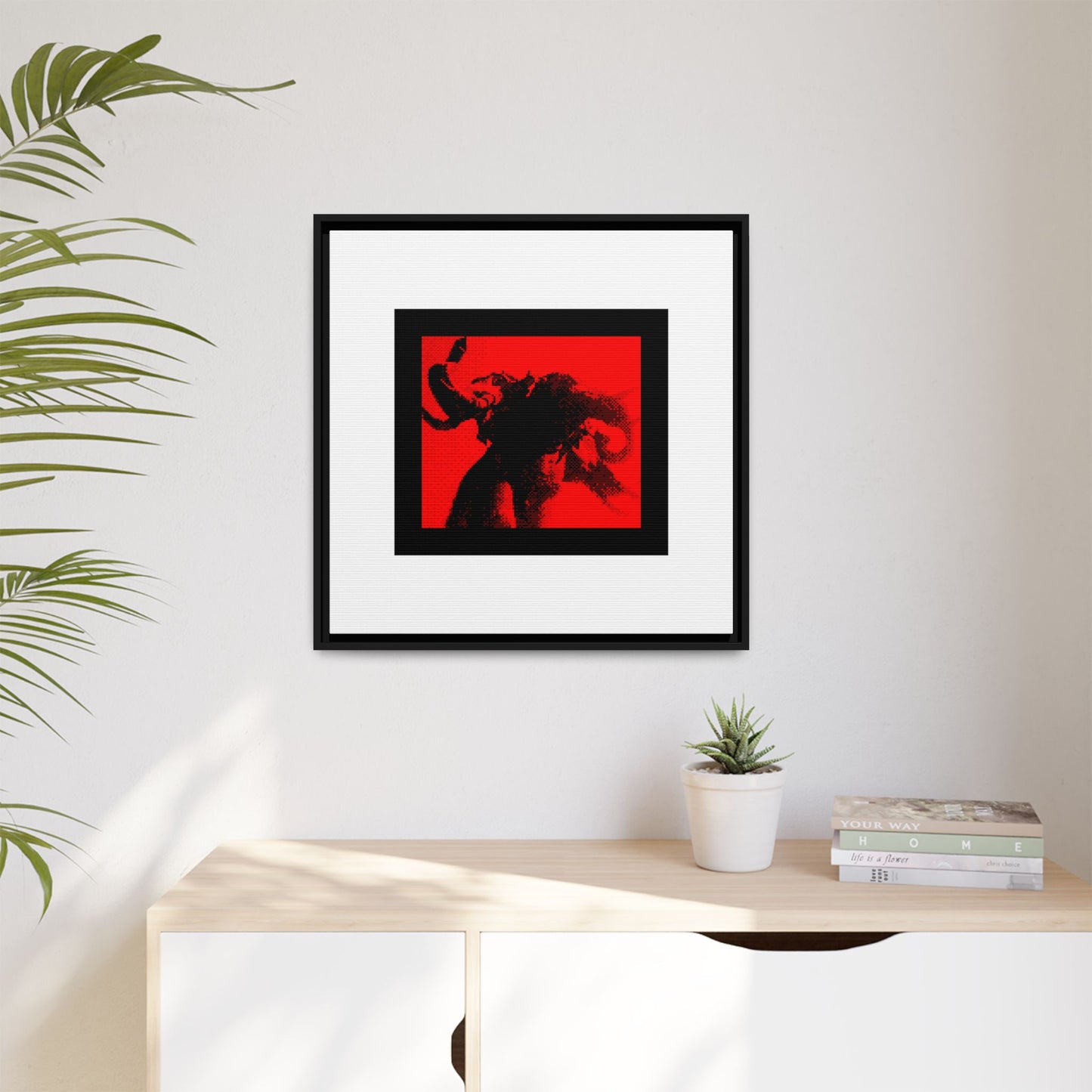 Three-Headed Elephant Framed Matte Canvas Print