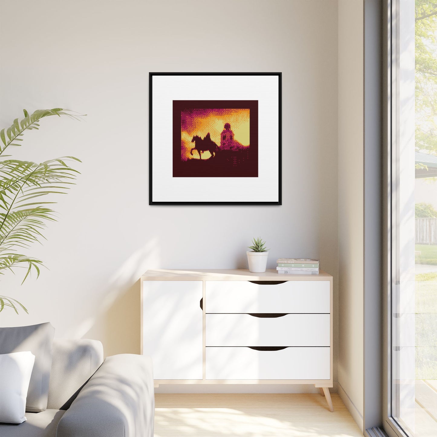 Carlos III Statue Framed Matte Canvas Print