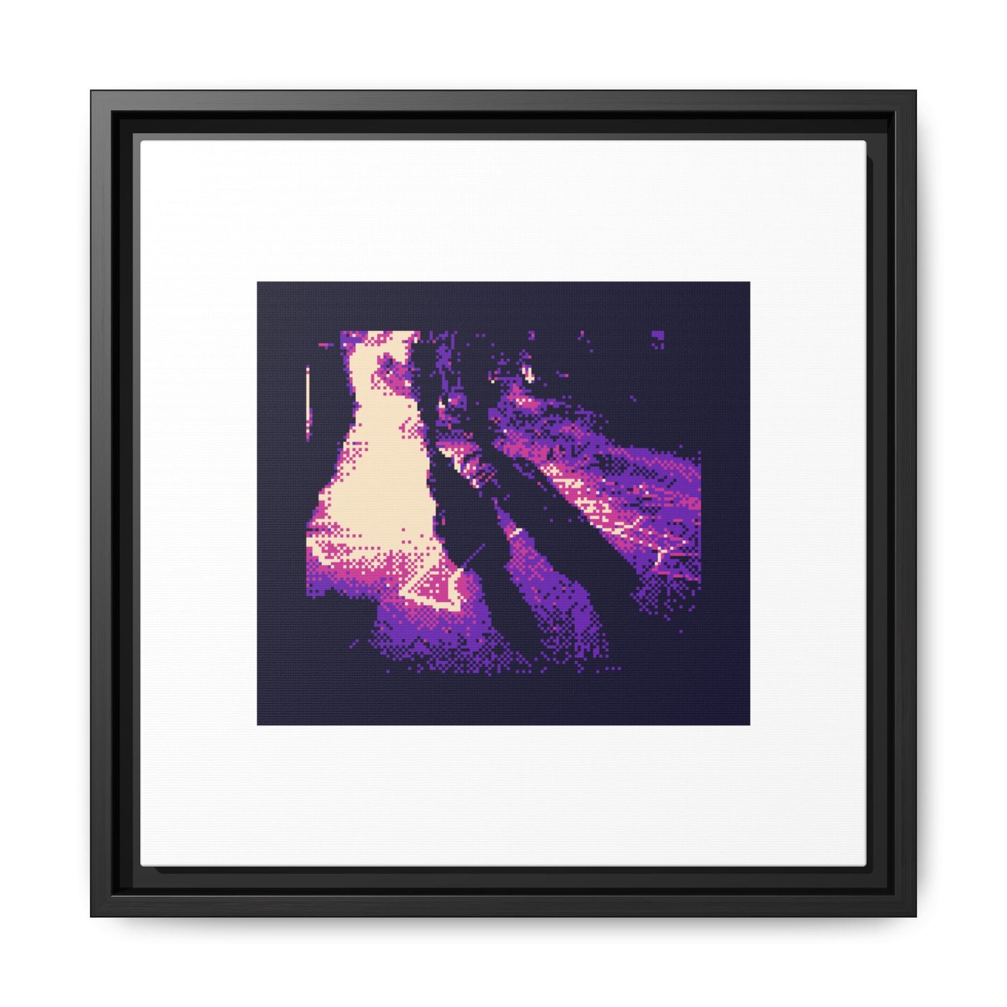 Couple Walking on the Streets of Paris Framed Matte Canvas Print
