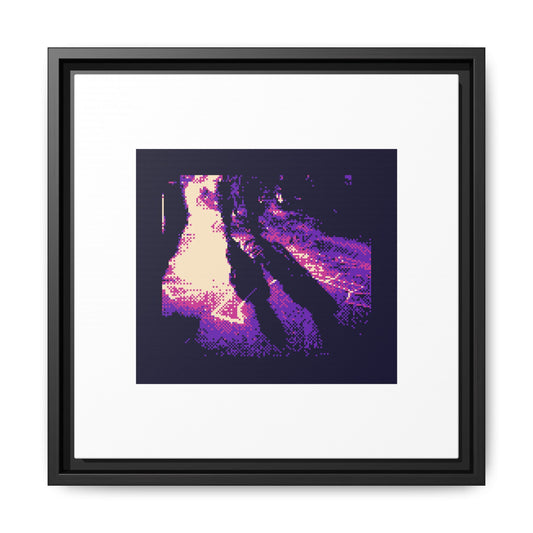 Couple Walking on the Streets of Paris Framed Matte Canvas Print