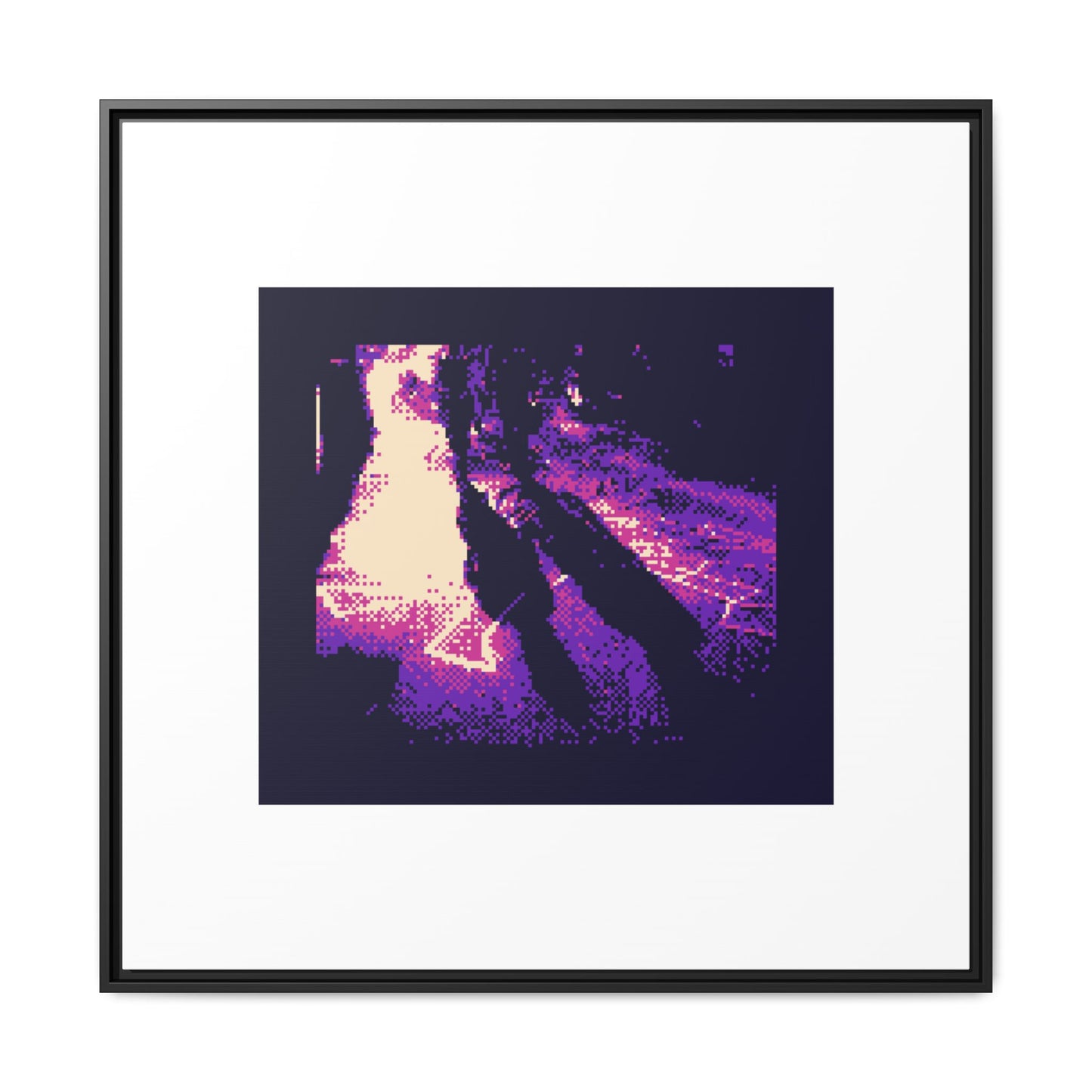 Couple Walking on the Streets of Paris Framed Matte Canvas Print