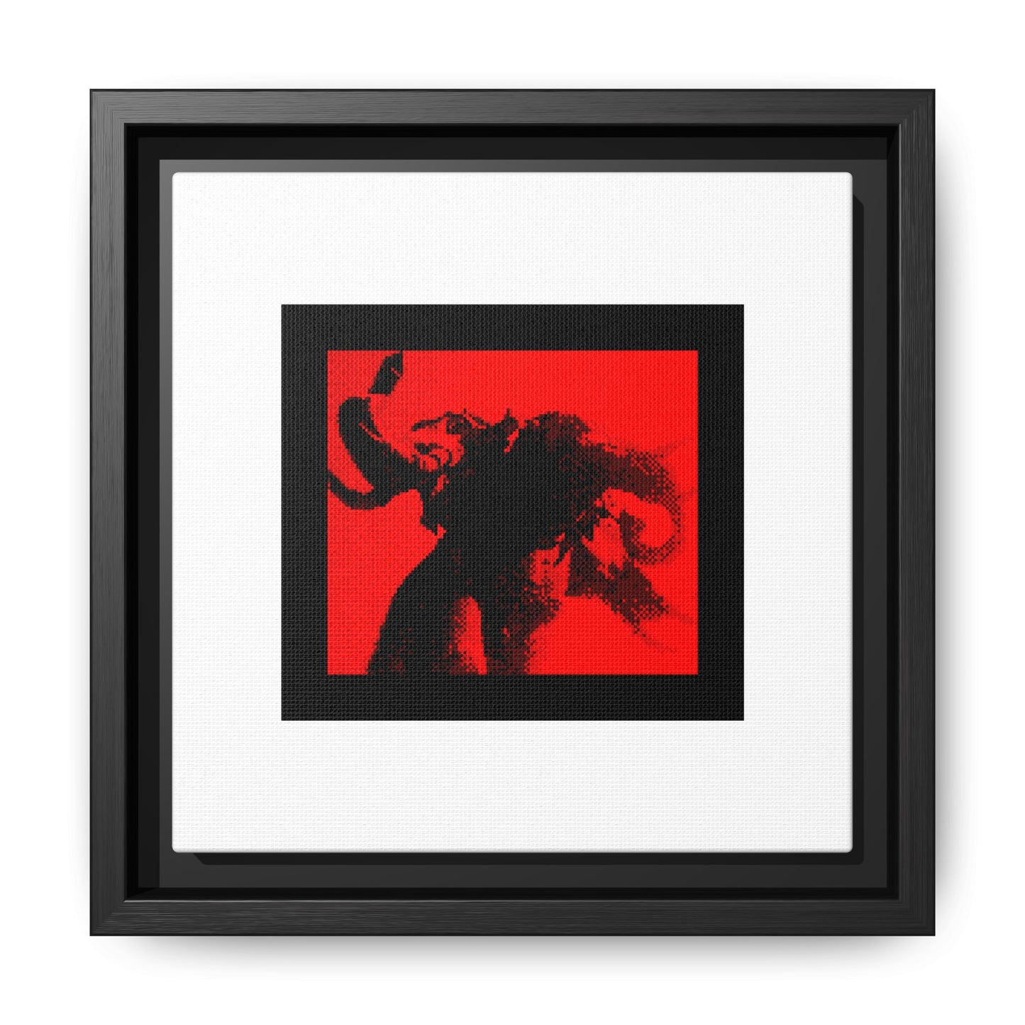 Three-Headed Elephant Framed Matte Canvas Print