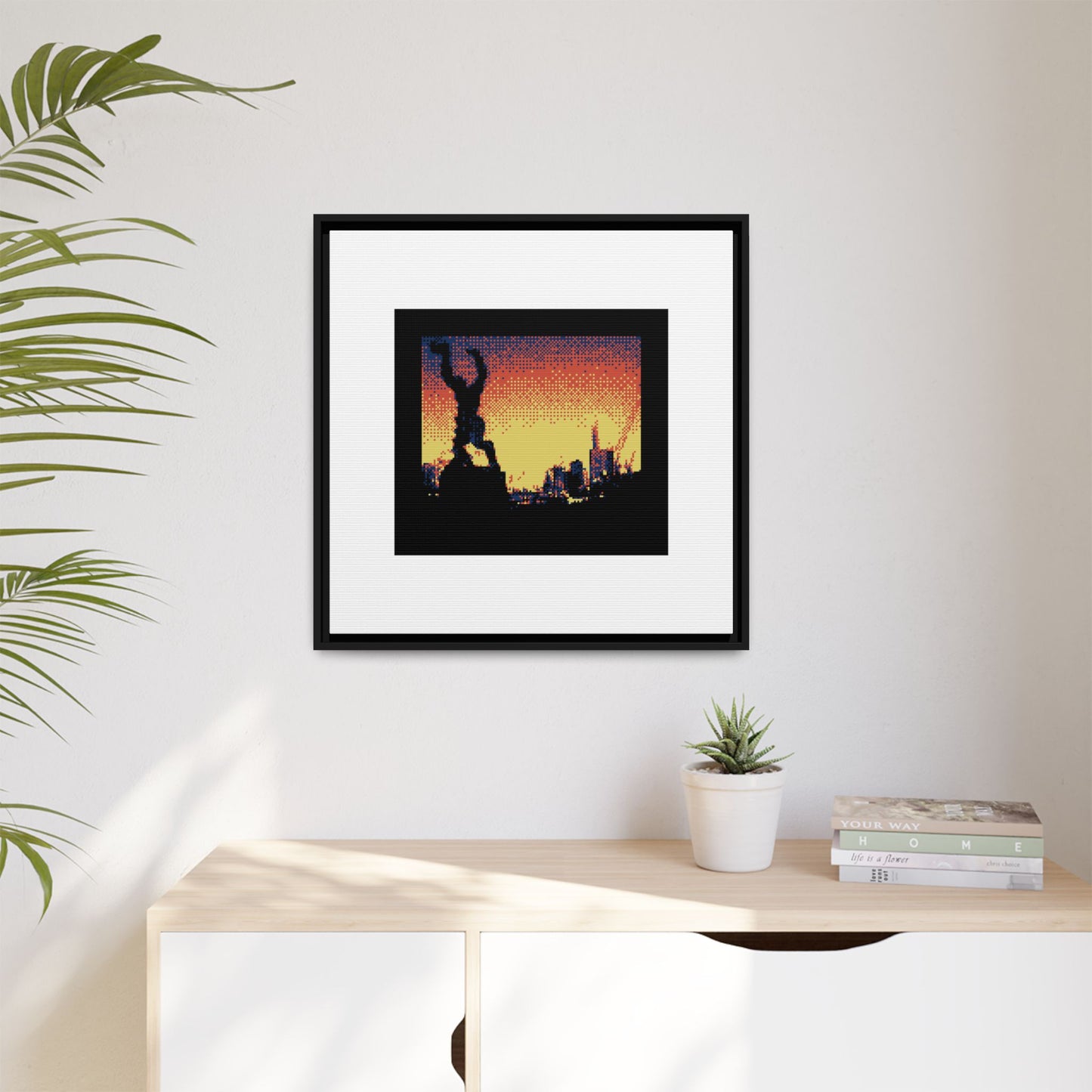 The Destroyed City Framed Matte Canvas Print