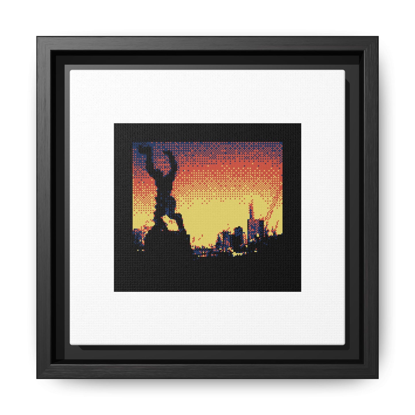 The Destroyed City Framed Matte Canvas Print