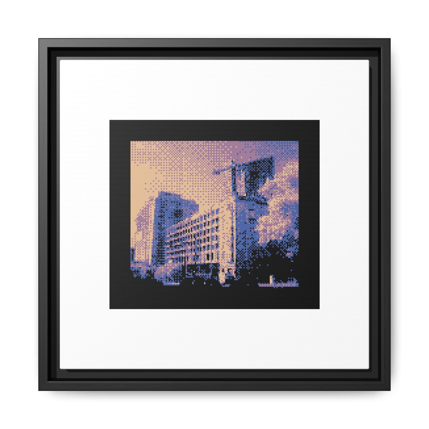 Brussels Cityscape Framed Matte Canvas Print