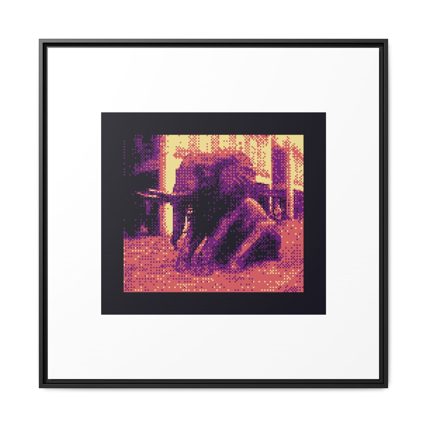Herd of Hope Elephant Framed Matte Canvas Print