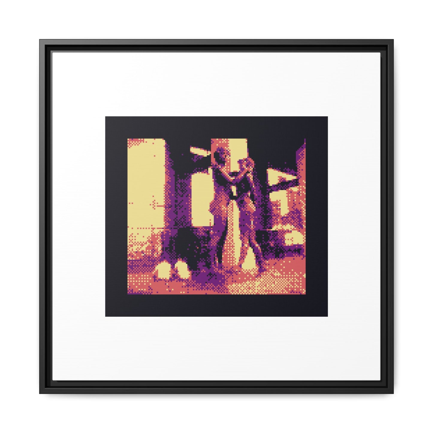 Sentinel Soul Statue Framed Matte Canvas Print