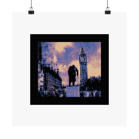 Winston Churchill and Big Ben 210gsm Art Print Poster