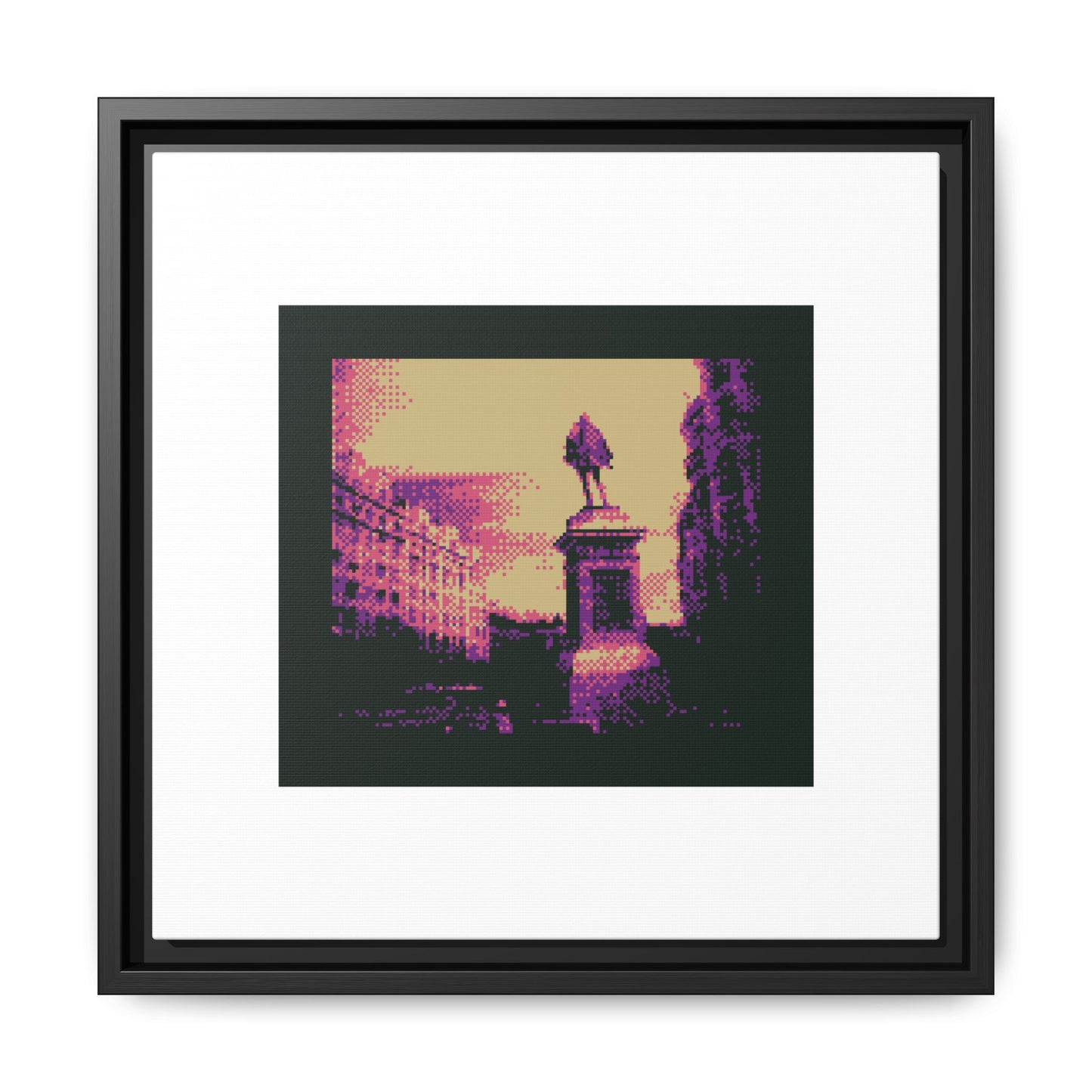 Miguel de Cervantes Statue Framed Matte Canvas Print