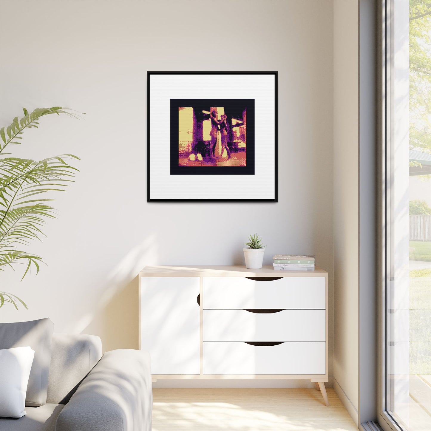 Sentinel Soul Statue Framed Matte Canvas Print