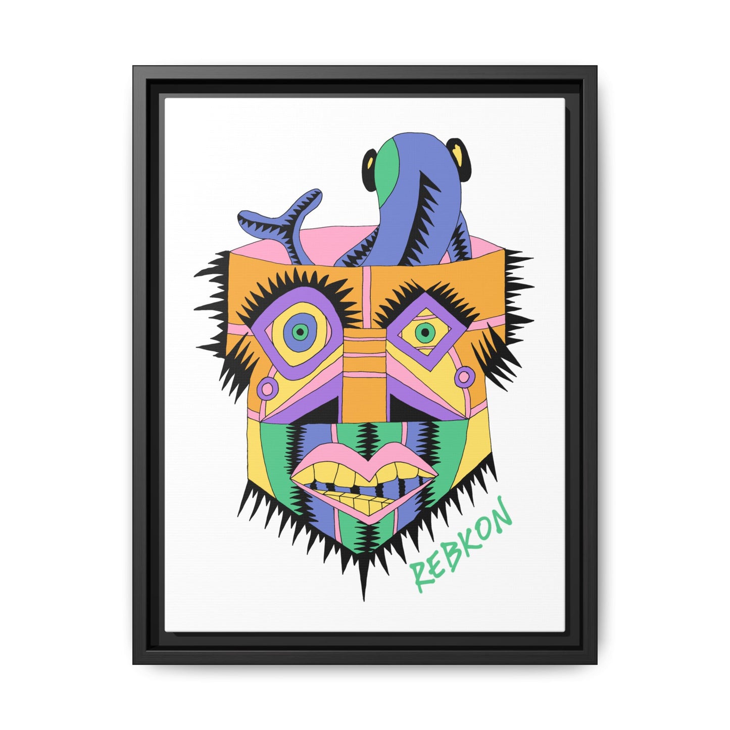 Bucket Brains Framed Matte Canvas Print