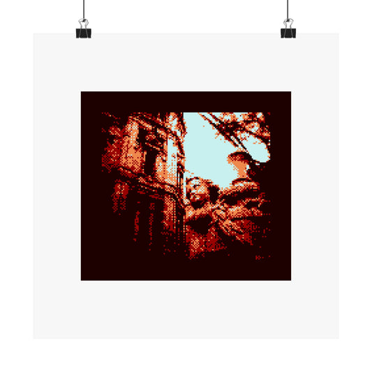 Niños con jarrón de Cibeles Sculpture 210gsm Art Print Poster