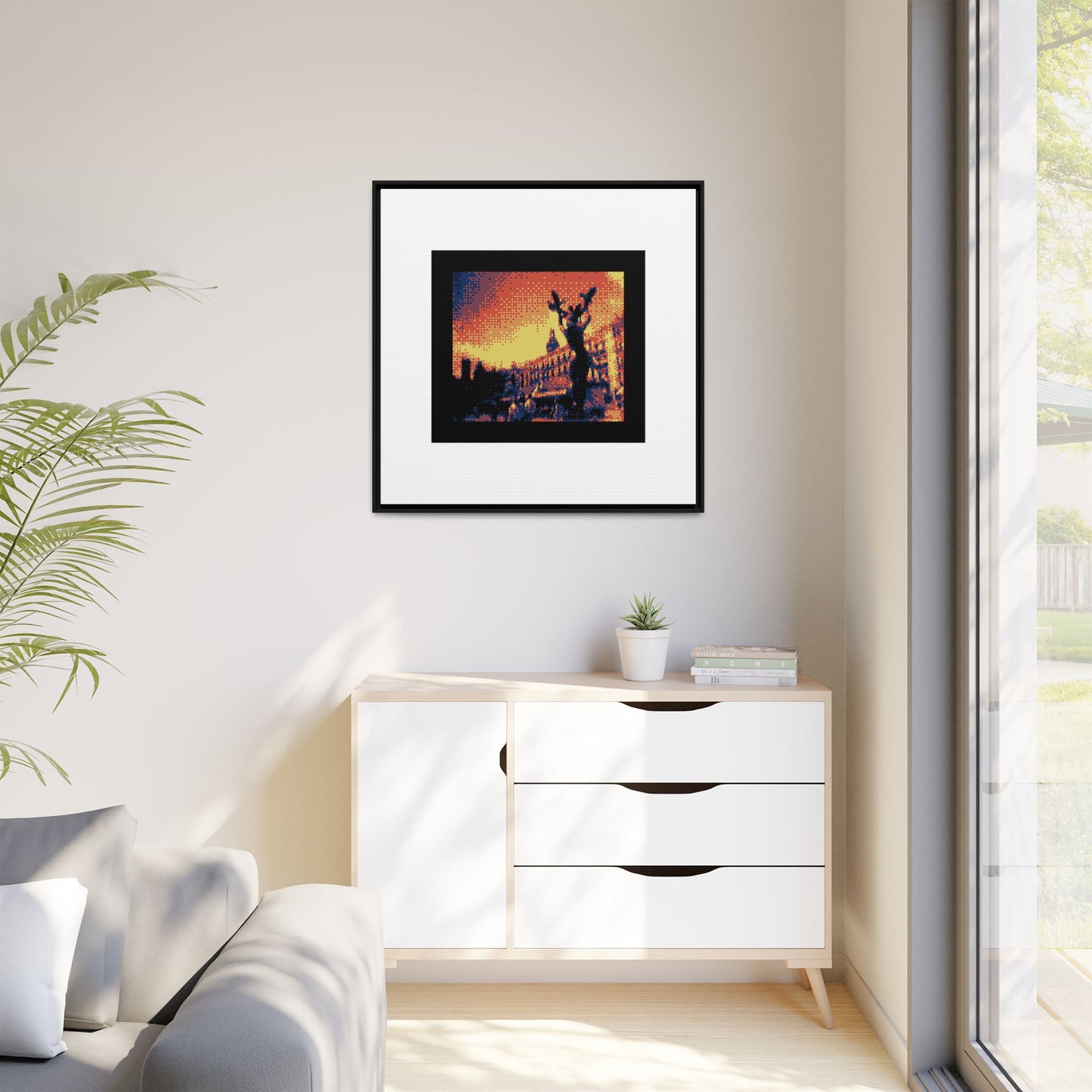 Pl. de la Reina Framed Matte Canvas Print
