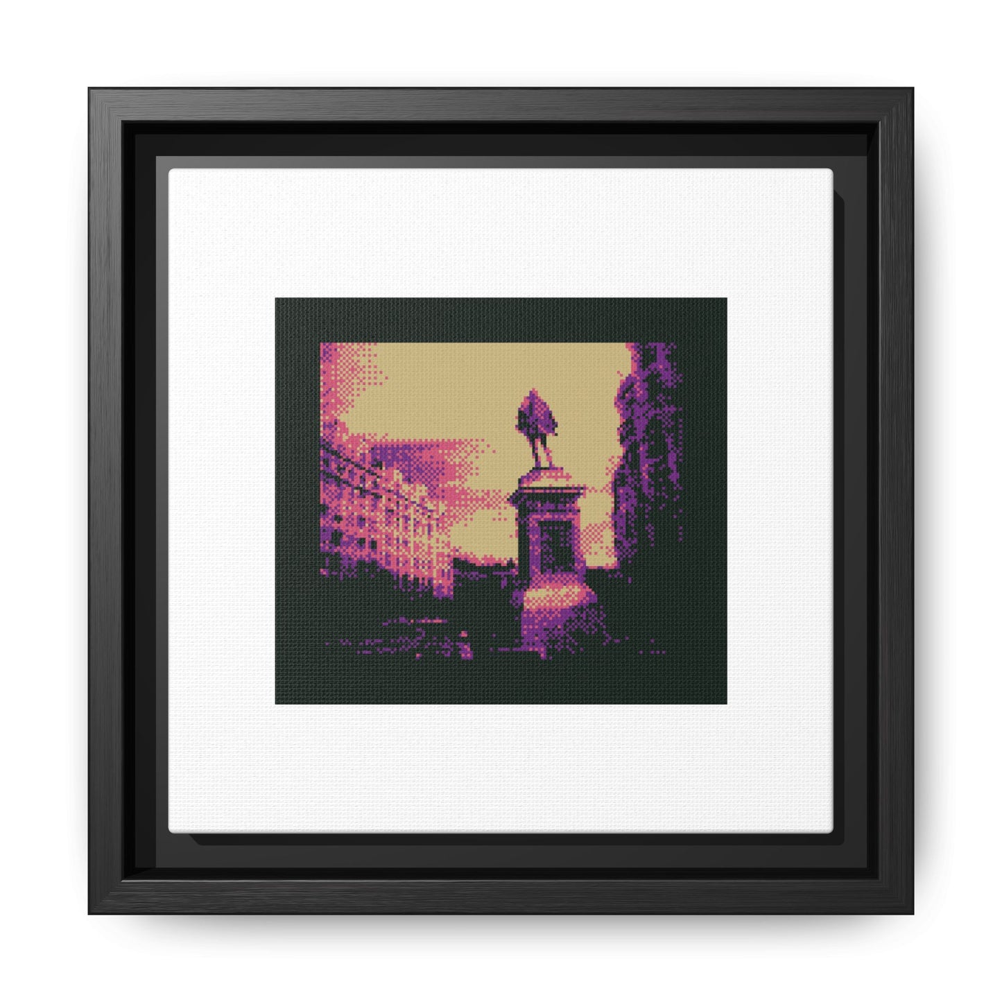 Miguel de Cervantes Statue Framed Matte Canvas Print