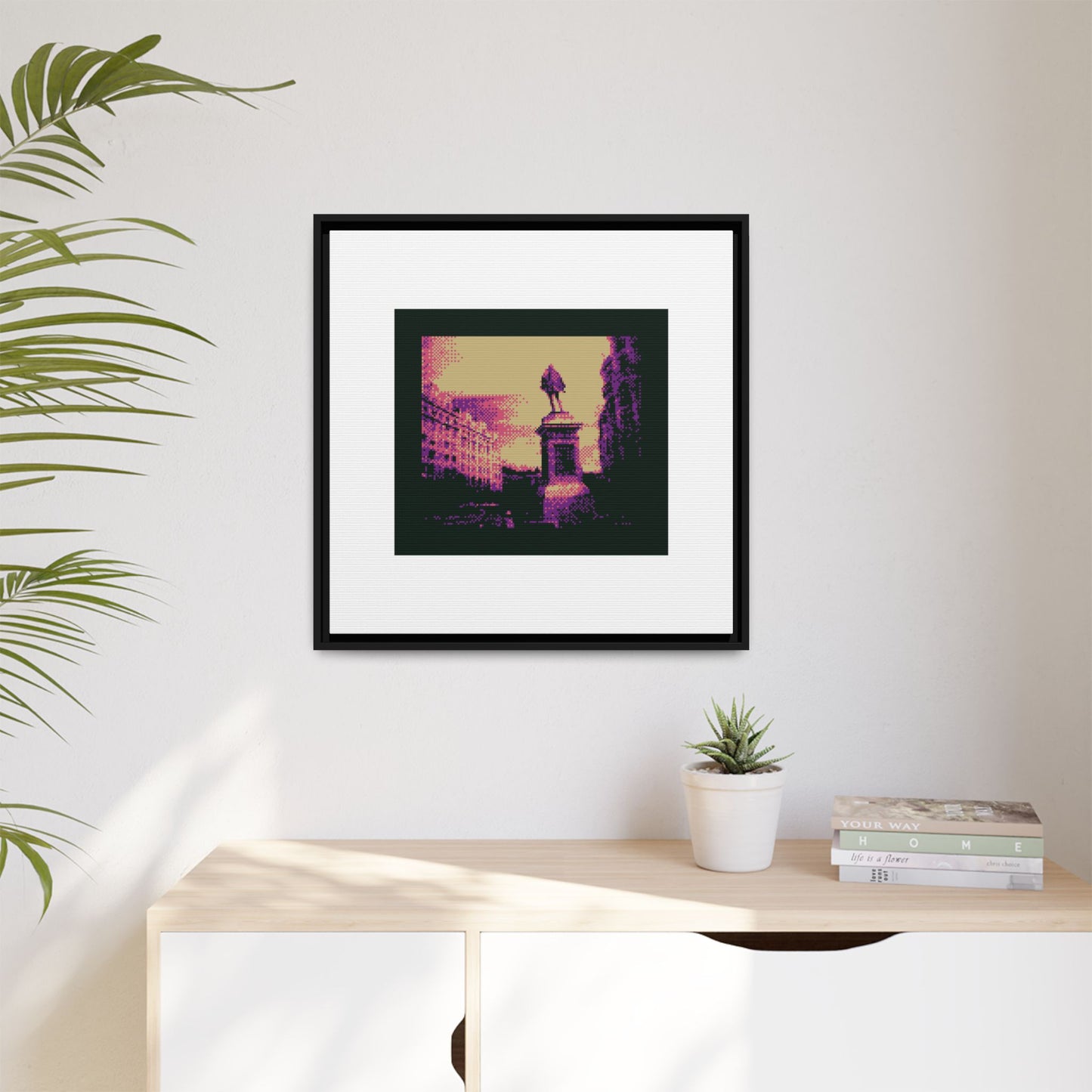 Miguel de Cervantes Statue Framed Matte Canvas Print
