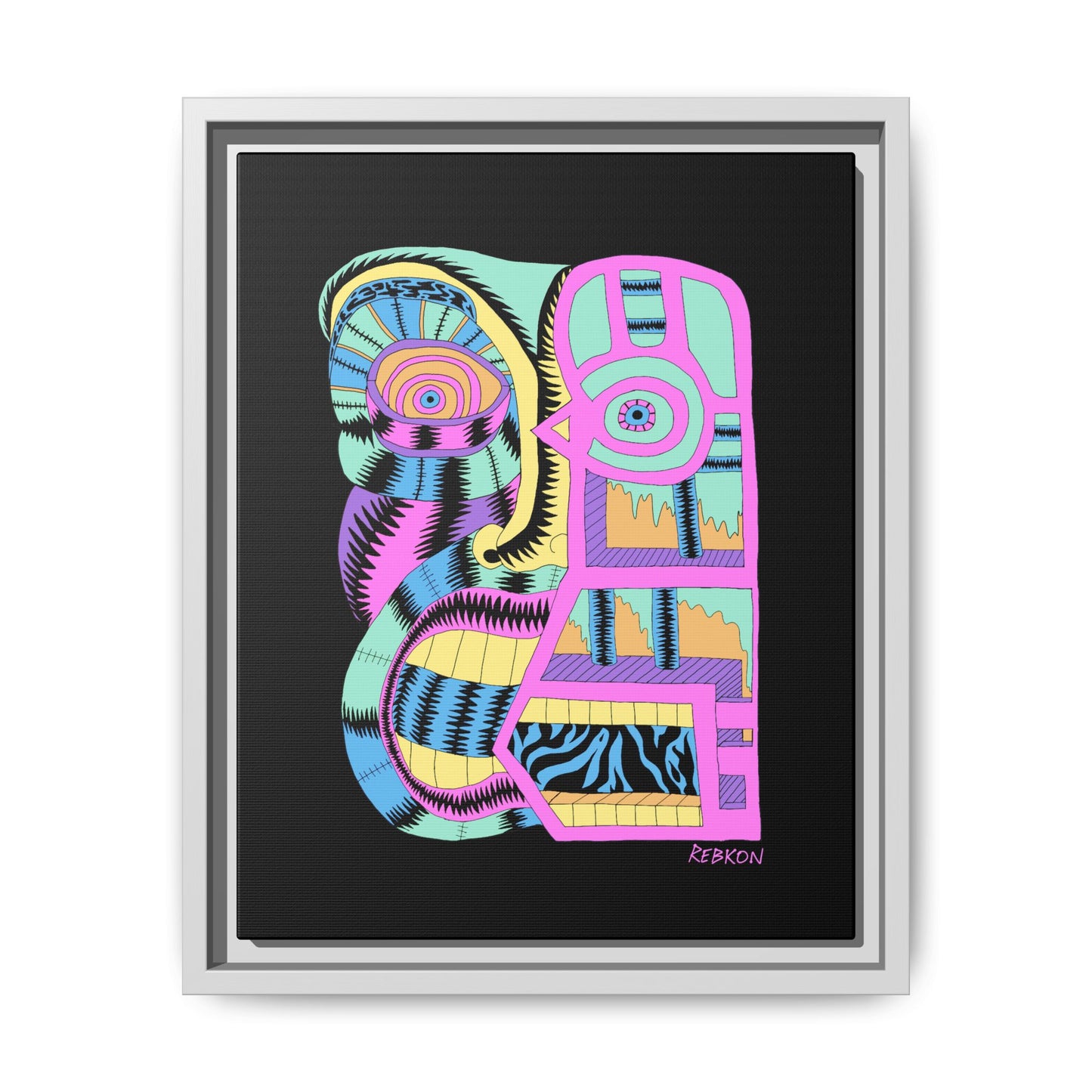 My Face Is Melting Framed Matte Canvas Print