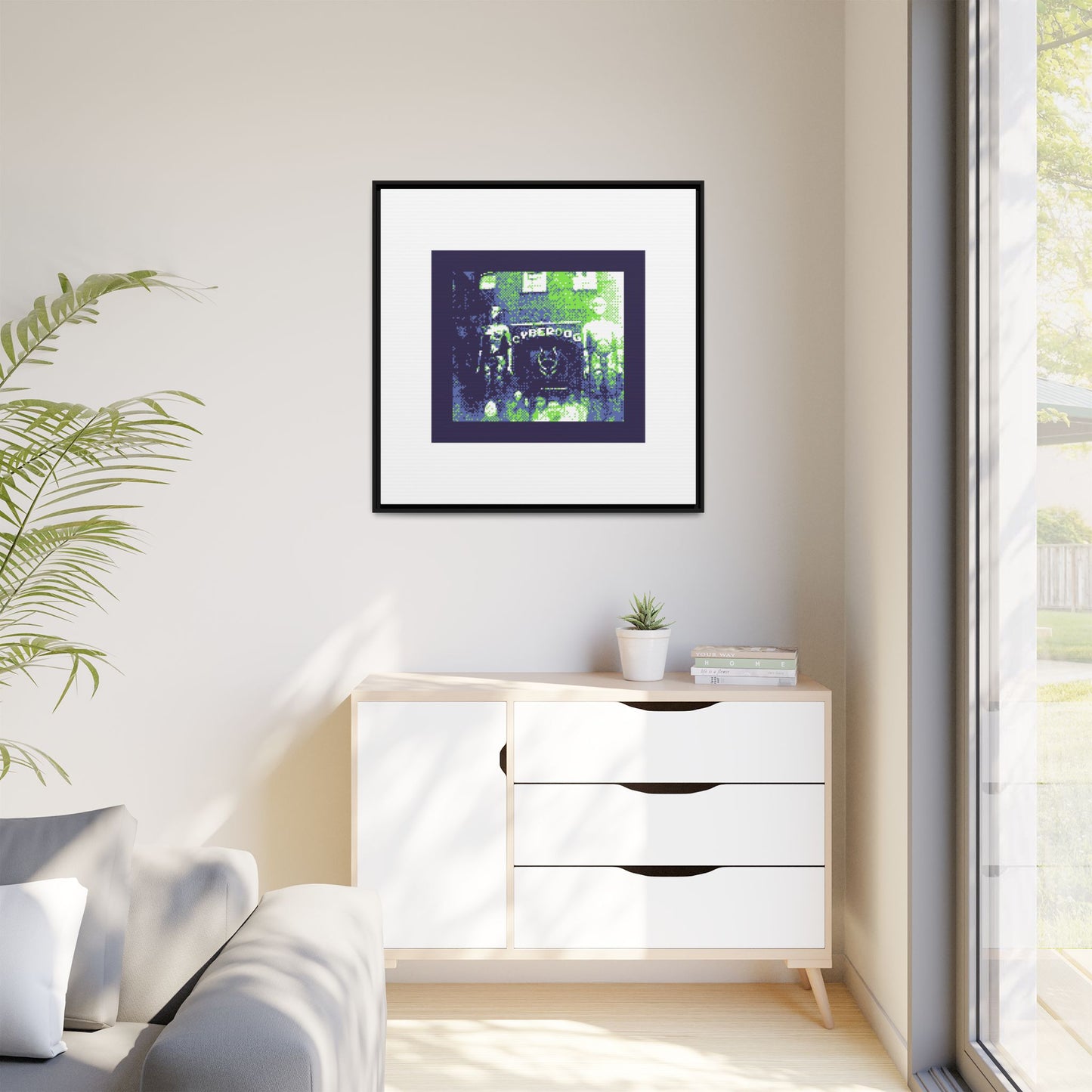 Cyberdog Entrance Framed Matte Canvas Print