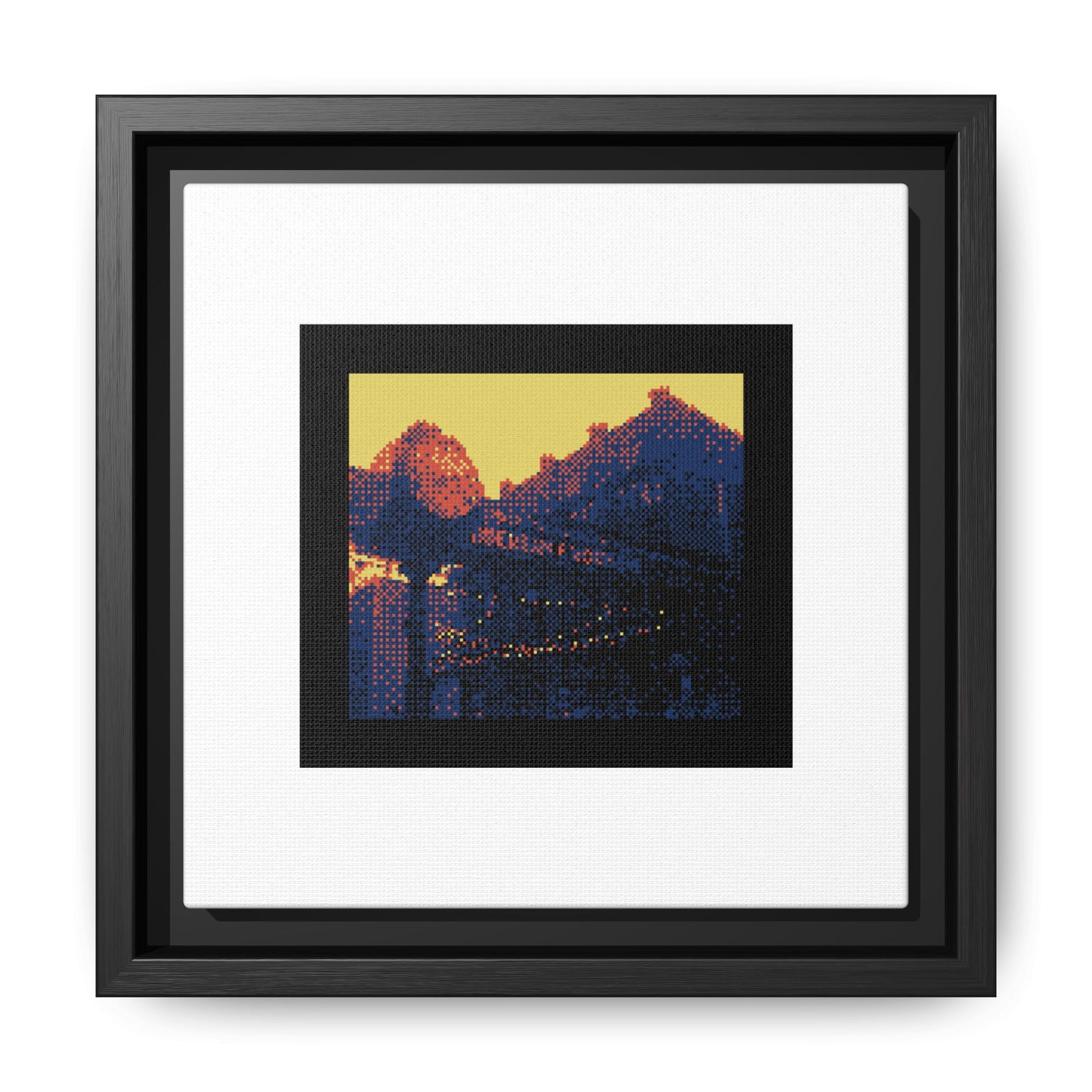 Distillery District Clock Framed Matte Canvas Print