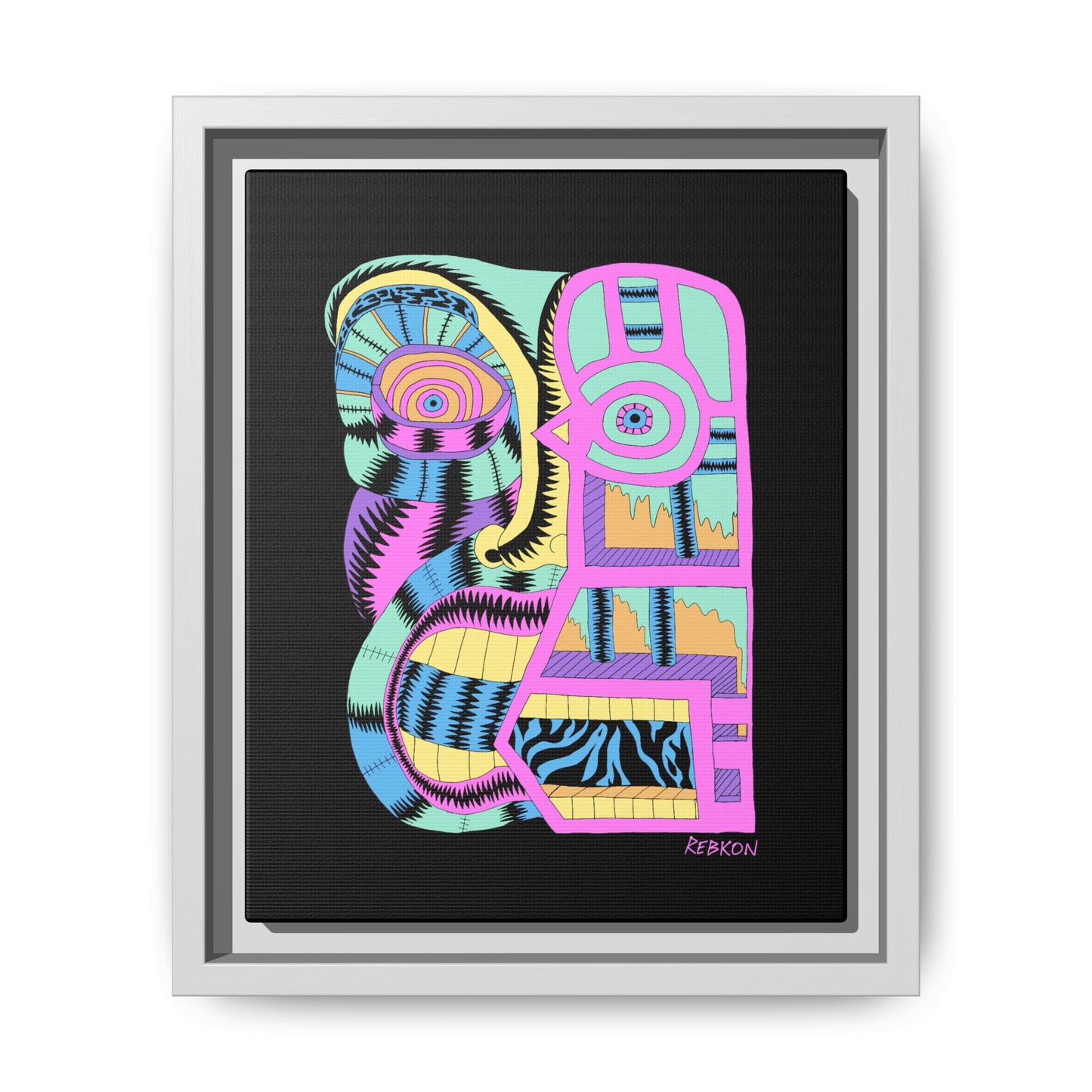 My Face Is Melting Framed Matte Canvas Print