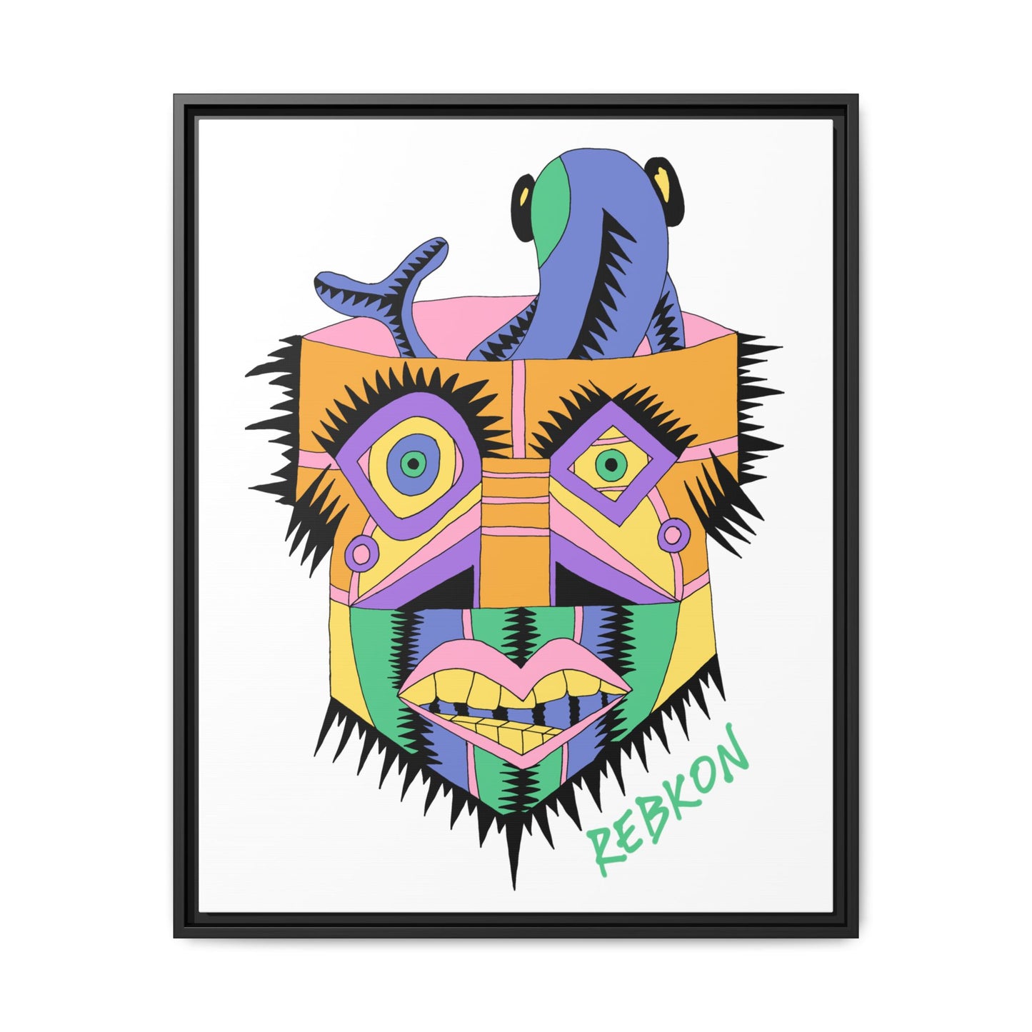 Bucket Brains Framed Matte Canvas Print