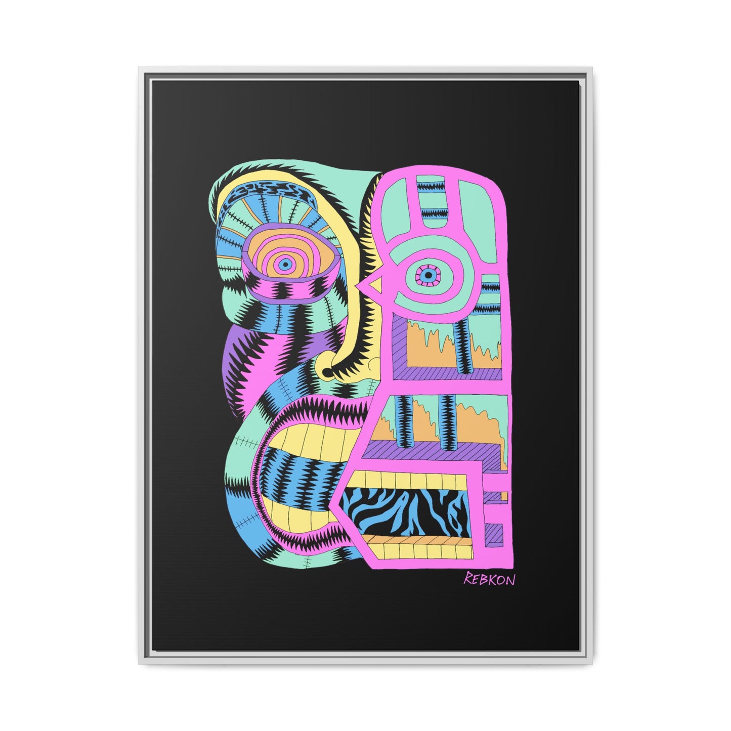 My Face Is Melting Framed Matte Canvas Print