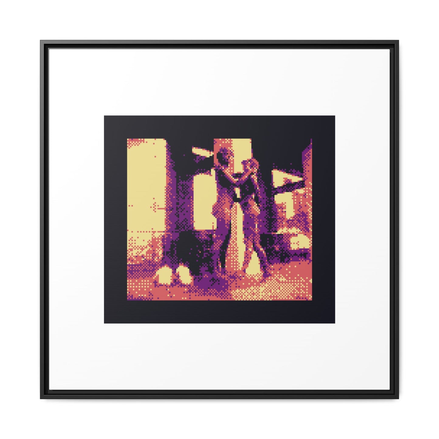 Sentinel Soul Statue Framed Matte Canvas Print