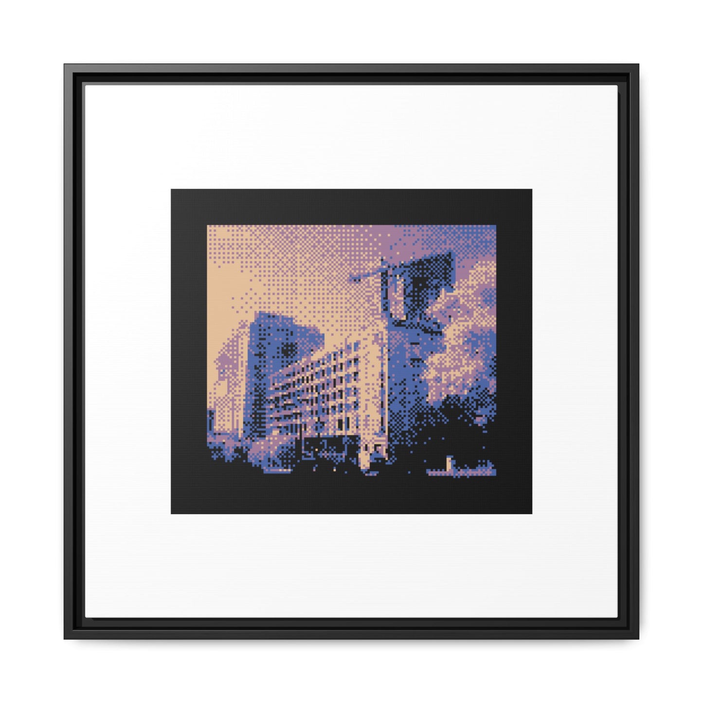 Brussels Cityscape Framed Matte Canvas Print