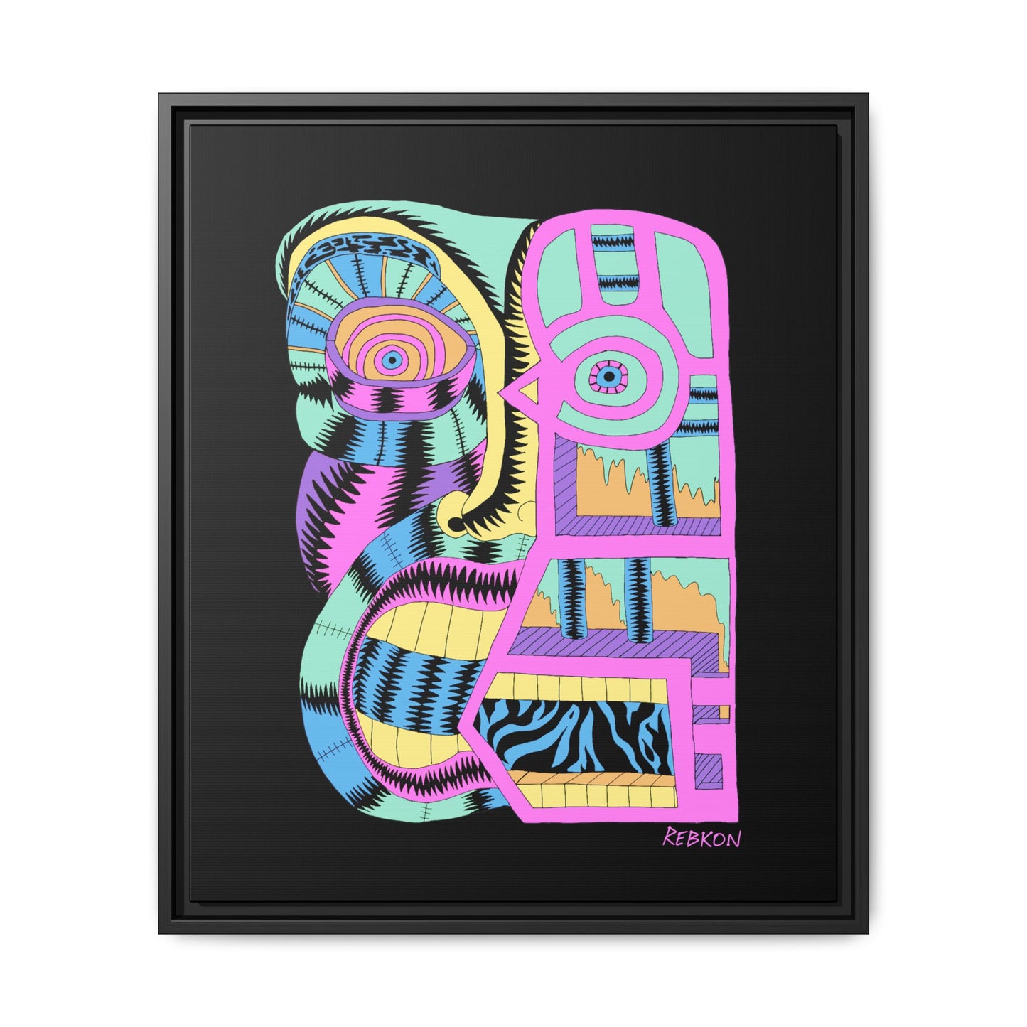 My Face Is Melting Framed Matte Canvas Print