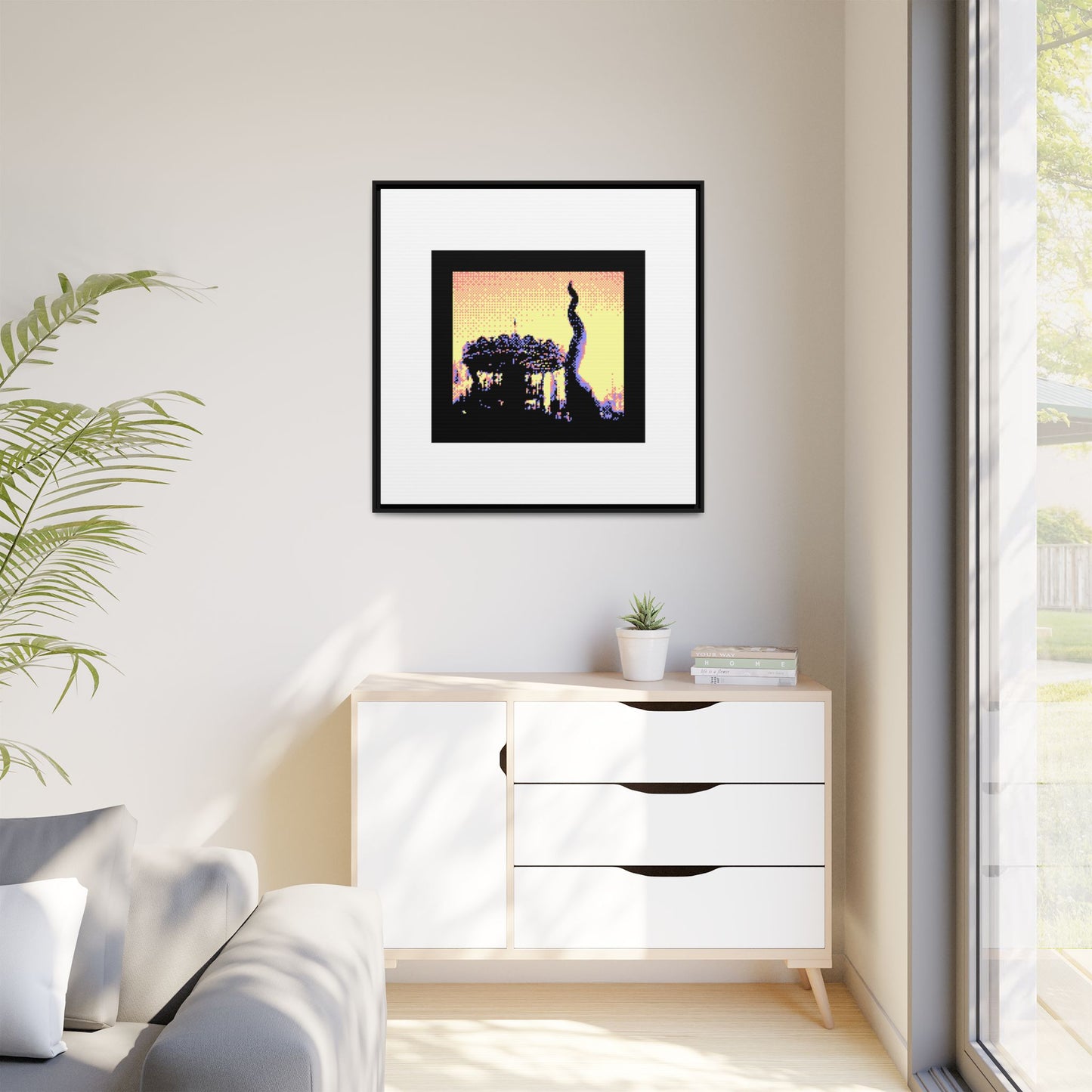 Valencia Carousel Framed Matte Canvas Print