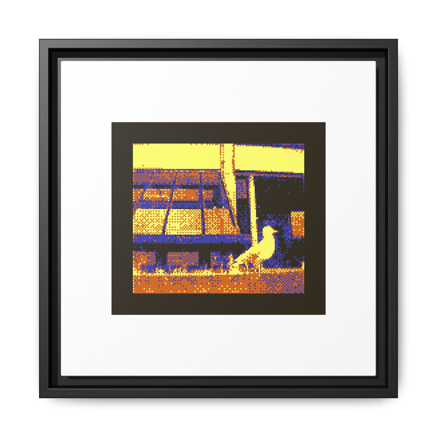 Cheeky Seagull Framed Matte Canvas Print