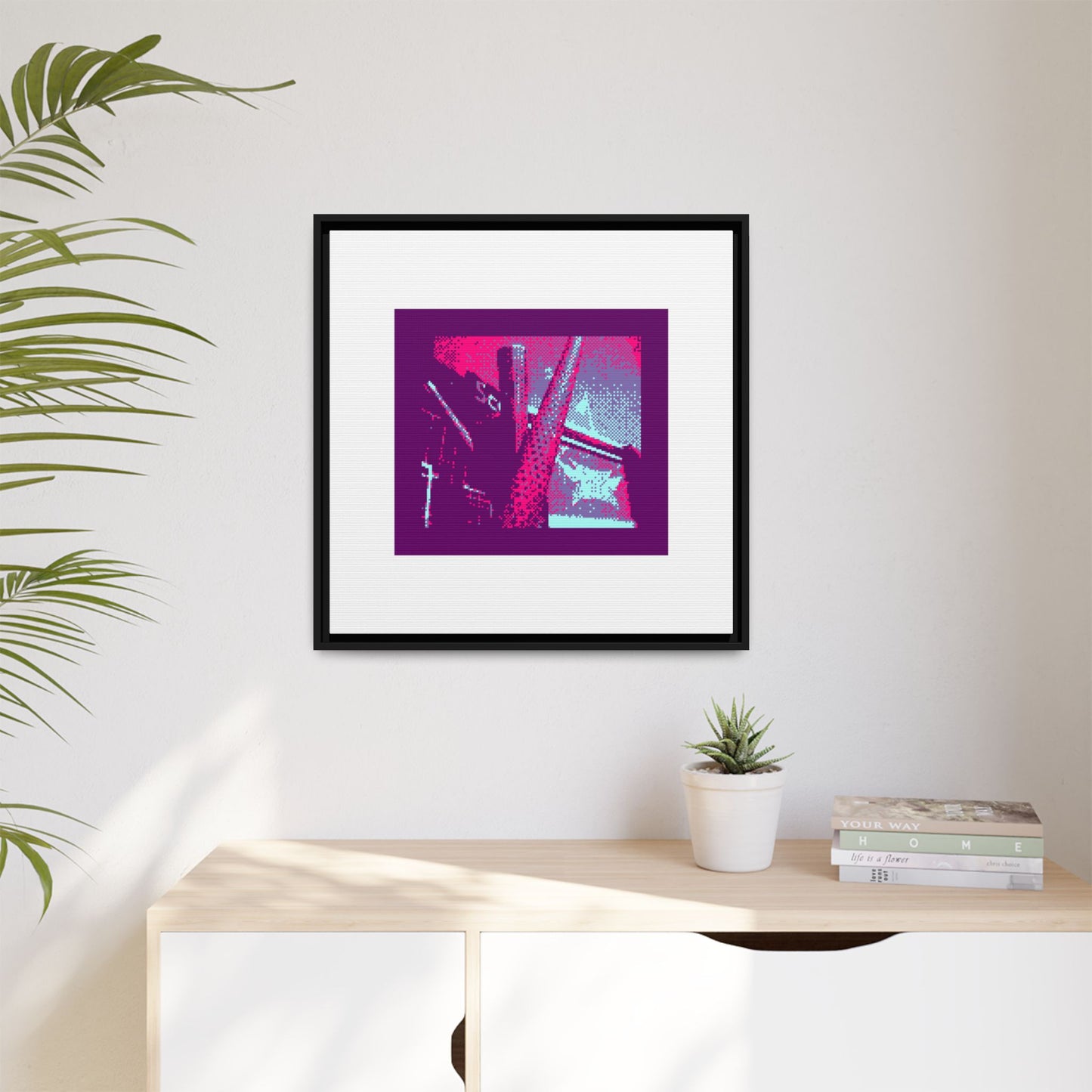 Searchlight Starlight Spotlight Sculpture Framed Matte Canvas Print