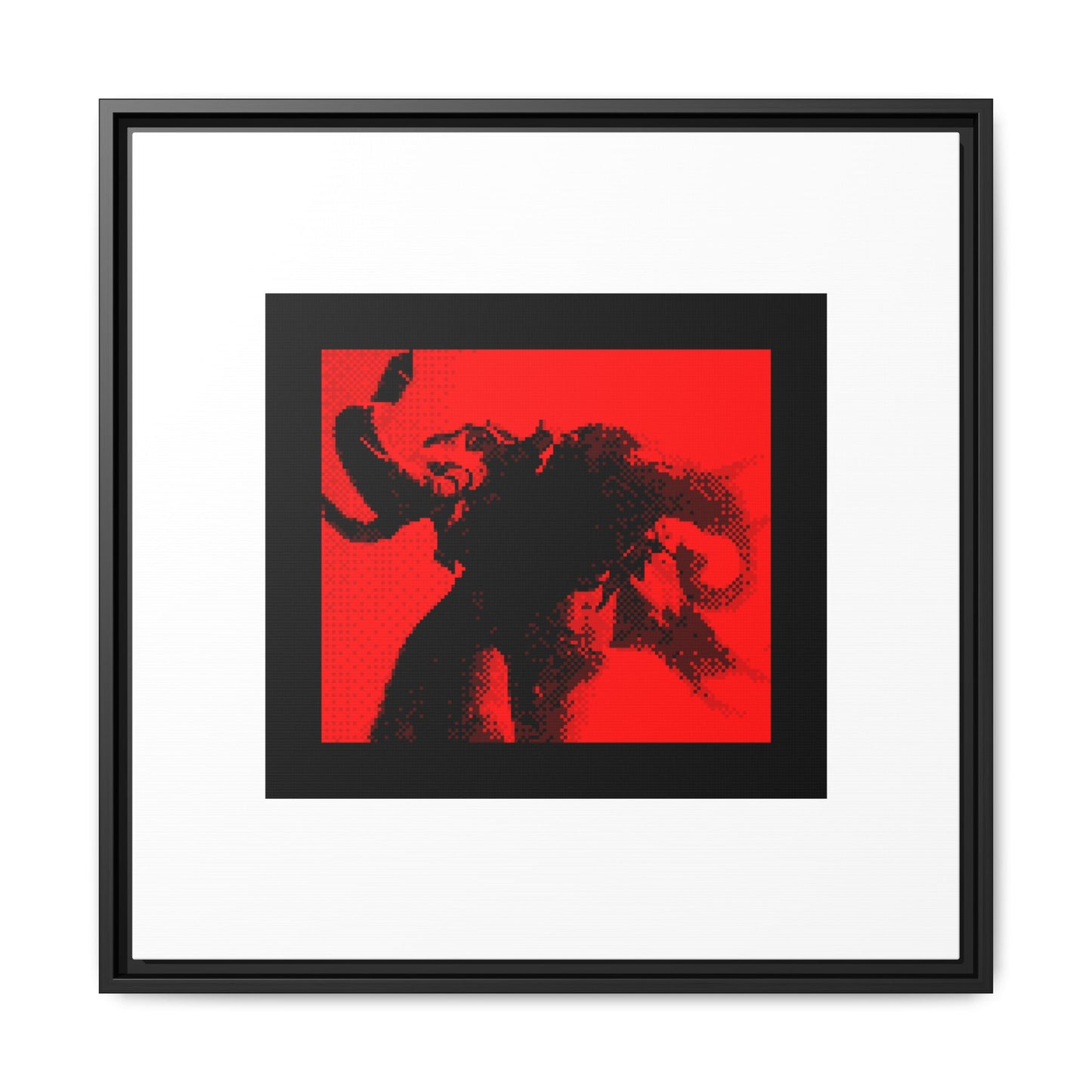 Three-Headed Elephant Framed Matte Canvas Print