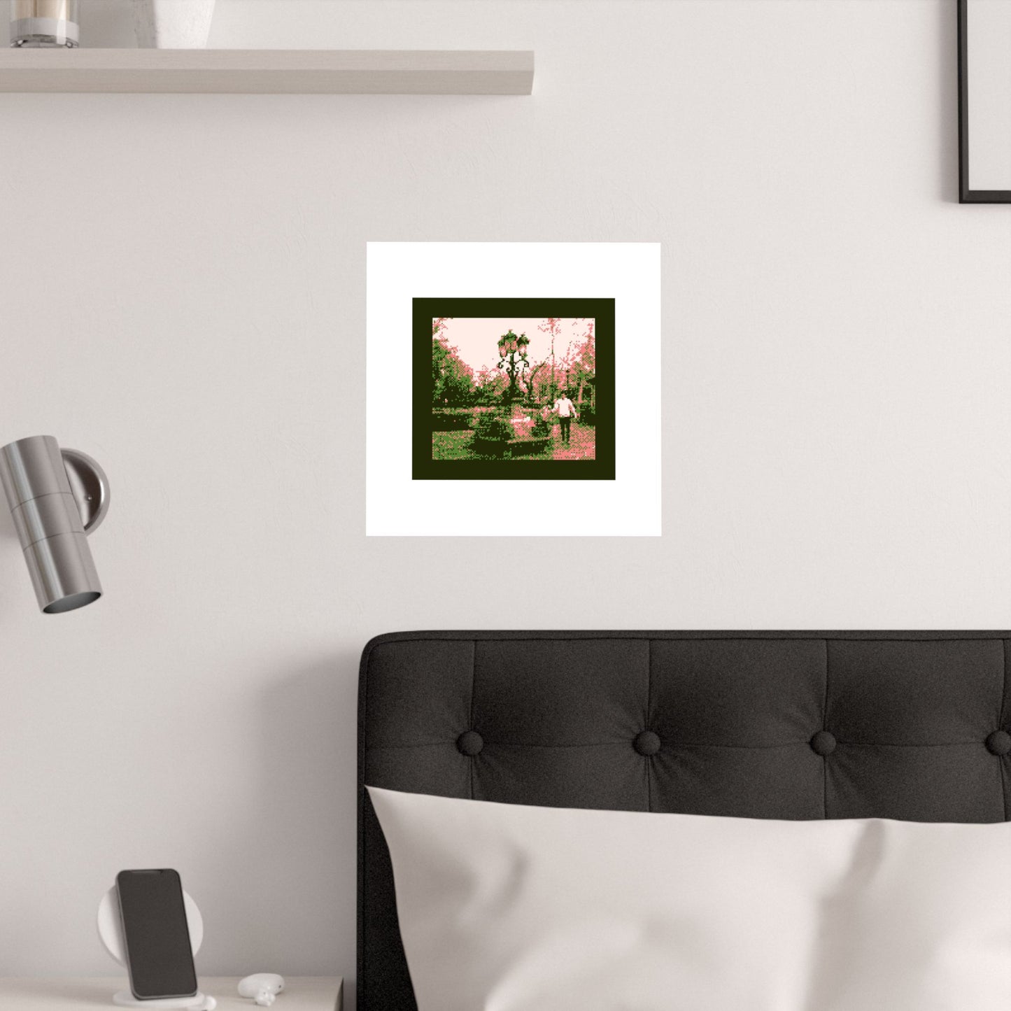 Man and Child at a Lamppost 210gsm Art Print Poster