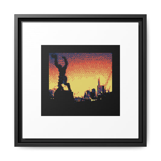 The Destroyed City Framed Matte Canvas Print