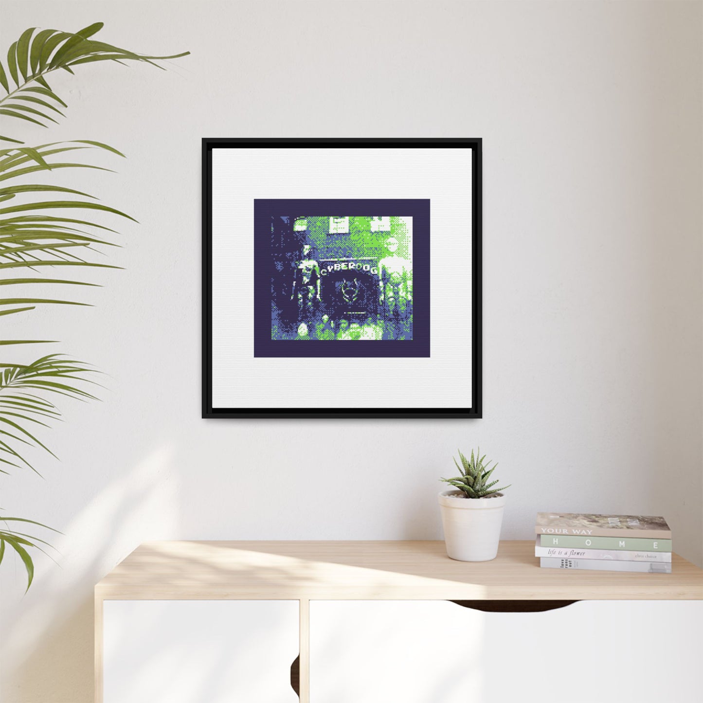 Cyberdog Entrance Framed Matte Canvas Print