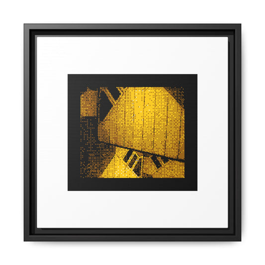 Cube Houses Framed Matte Canvas Print