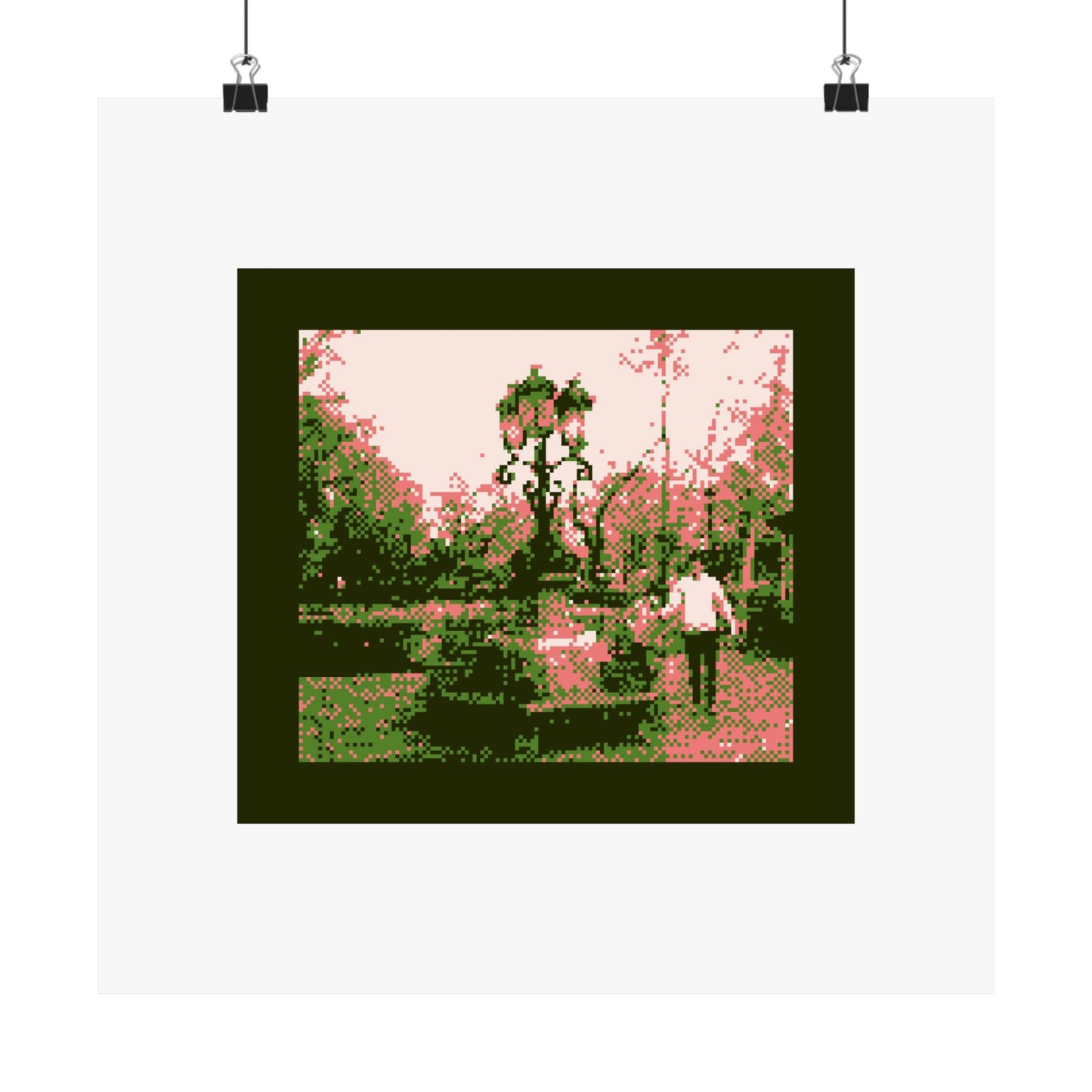 Man and Child at a Lamppost 210gsm Art Print Poster