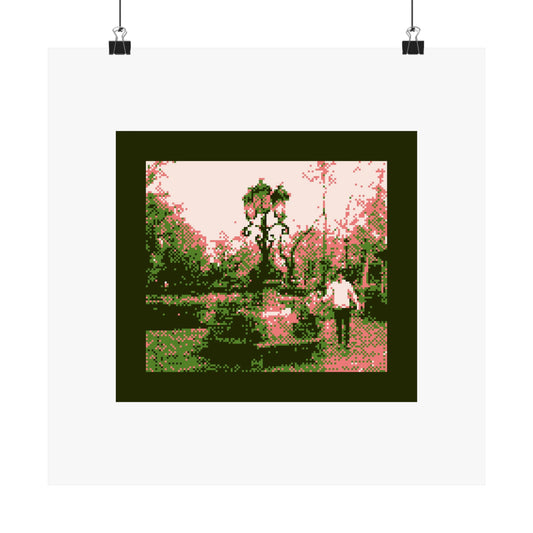Man and Child at a Lamppost 210gsm Art Print Poster