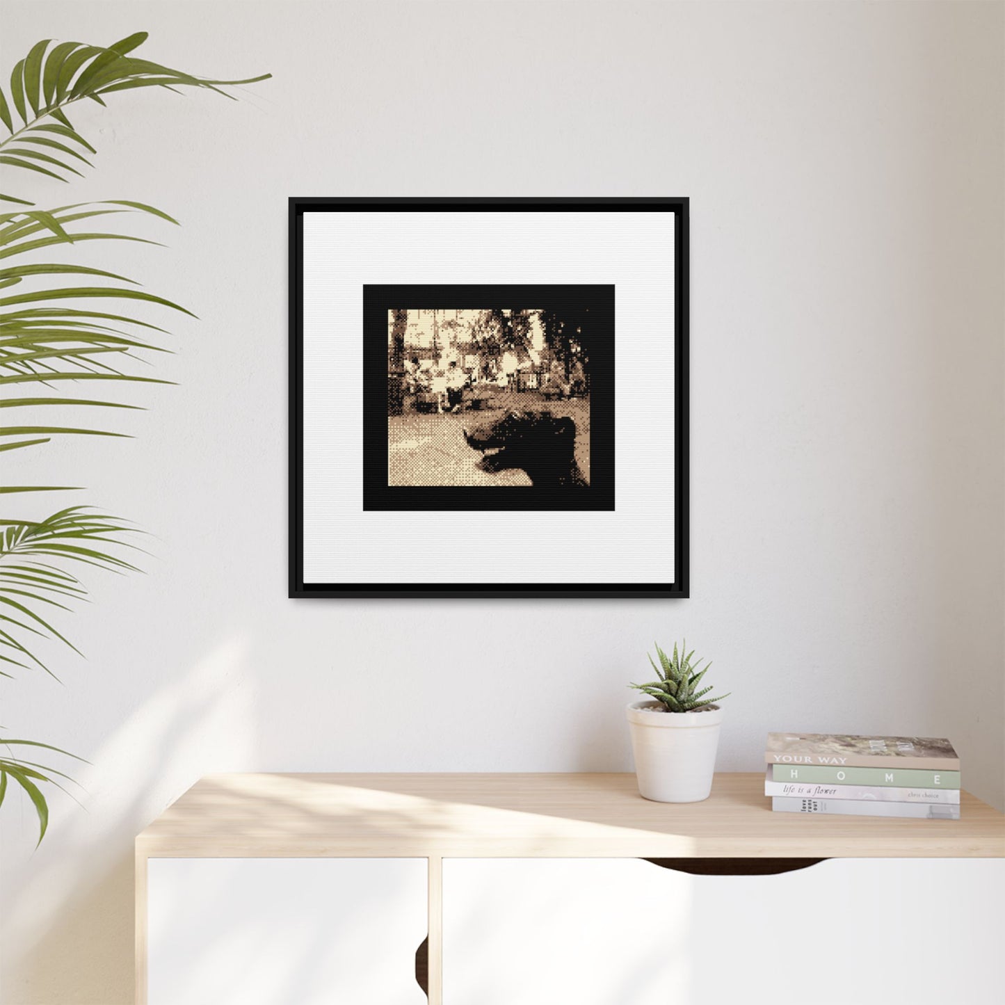 Perro Paco Statue Framed Matte Canvas Print